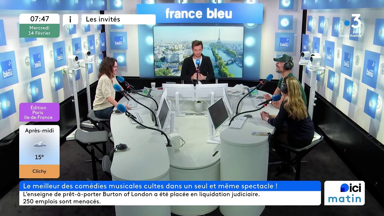 Le duo Roméo et Juliette - Damien Sargue et Cécilia Cara invités du 6/9 de France Bleu Paris à l'occasion de la Saint-Valentin 2024