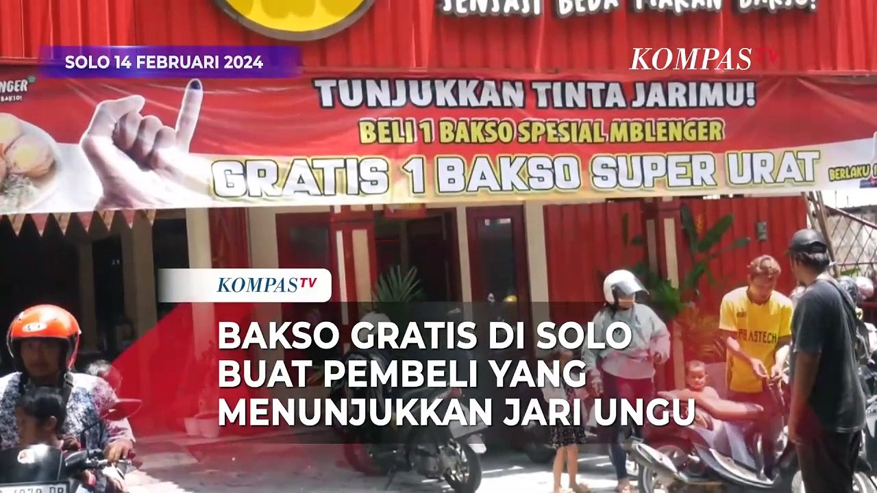 Promosi Bakso Gratis di Solo Buat Pembeli yang Menunjukkan Jari Ungu di Pemilu 2024