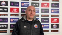 Aldershot Town assistant manager Hugo Langton post-AFC Fylde