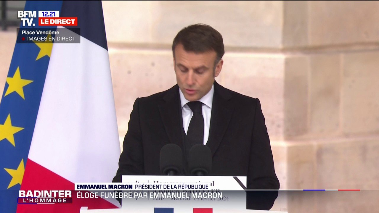Hommage national à Robert Badinter: "Il sera l'avocat pour toujours de cette cause, l'abolition" de la peine de mort, déclare Emmanuel Macron