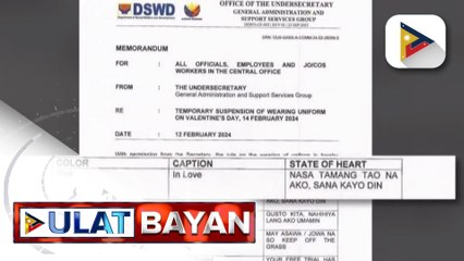 Color coding para sa Valentine's Day, inihandang pakulo ng DSWD para sa kanilang mga empleyado