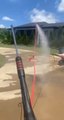 Person Washing Driveway Ends Up Bursting Open Water Pipe