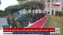 بـ 21 طلقة مدفعية.. مراسم استقبال الرئيس التركي أرودغان لحظة وصوله قصر الاتحادية