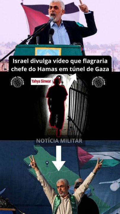 Israel divulga vídeo que flagraria chefe do Hamas em túnel de Gaza