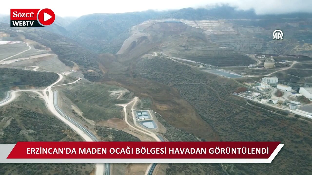 Toprak kaymasının yaşandığı maden ocağı bölgesi havadan görüntülendi