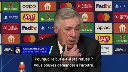 Ancelotti sur le but refusé : “Leur joueur a poussé Lunin et était hors-jeu"
