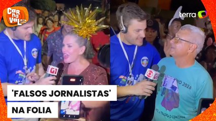 Amigos se fantasiam de repórteres no carnaval e entrevistam prefeito na Bahia
