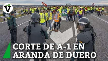 Un detenido por atentado a la autoridad en el corte de la A-1 en Aranda de Duero (Burgos)