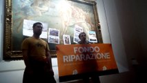 El 'Nacimiento de Venus' de Botticelli en el centro de una protesta climática en Italia