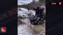 Tokat'ta ATV tutkunu komik anlarıyla yüzleri güldürdü