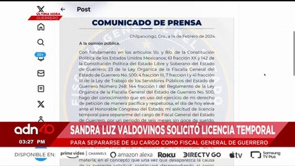 ¡última Hora! La Fiscal General de Guerrero pide licendia por 6 meses, atenderá asuntos personales