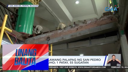 Bahagi ng ikalawang palapag ng San Pedro Apostol, gumuho; 1 patay, 55 sugatan | UB