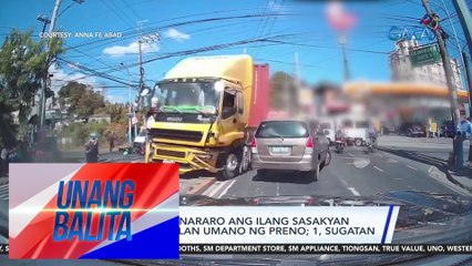 Trailer truck, inararo ang ilang sasakyan matapos mawalan umano ng preno; 1, sugatan | UB