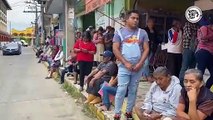 Continúan largas filas por cobros de pensión de adultos mayores en Acayucan
