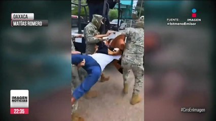 Marinos desalojaron a ex ferrocarrileros por bloquear vías del tren interoceánico en Oaxaca