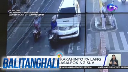 Motorsiklong kakahinto pa lang sa stop light, nasalpok ng SUV  | BT