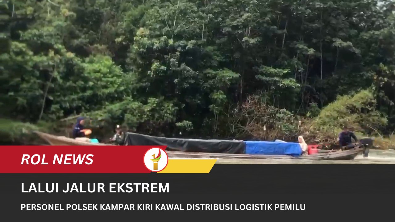 Lalui Jalur Ekstrem, Personel Polsek Kampar Kiri Kawal Distribusi Logistik Pemilu