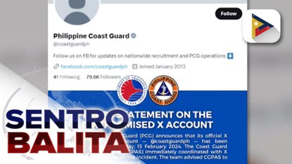 X account ng PCG, nabawi na matapos ma-kompromiso