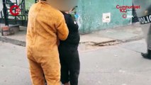 Ayı kostümü giyen polis uyuşturucu satıcısını kıskıvrak yakaladı