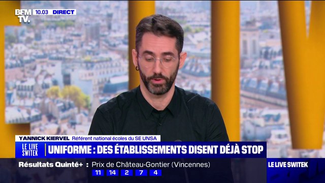 Yannick Kiervel (référent national écoles du SE UNSA), sur la tenue unique à l'école: On ne résout rien avec l'uniforme