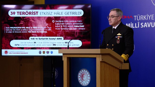 Milli Savunma Bakanlığı: Son bir haftada 39 terörist etkisiz hale getirildi