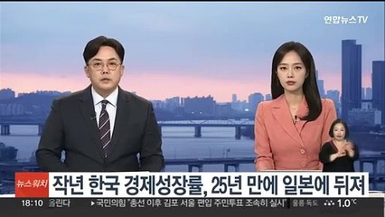작년 한국 경제성장률, 25년 만에 일본에 뒤져
