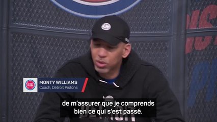 Pistons - Williams : “Stewie m’a raconté ce qu’il s’est passé”