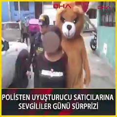Polisten uyuşturucu satıcılarına Sevgililer Günü sürprizi