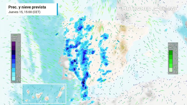Chubascos y tormentas en España por el paso de una DANA