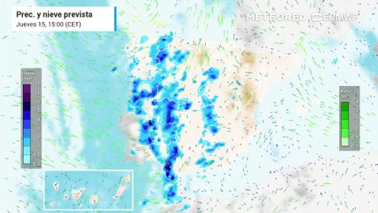 Chubascos y tormentas en España por el paso de una DANA