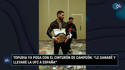 Topuria ya posa con el cinturón de campeón Le ganaré y llevaré la UFC a España