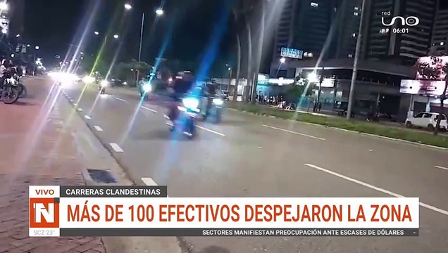Carreras clandestinas de motos en la Av. Banzer