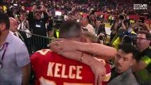 Travis Kelce & Taylor Swift se serrent dans les bras après la victoire des Chiefs au Super Bowl LVIII ❤️ _ NFL