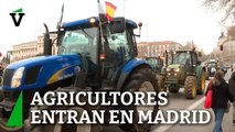 Los agricultores entran en Madrid y se paran frente al Ministerio de Agricultura