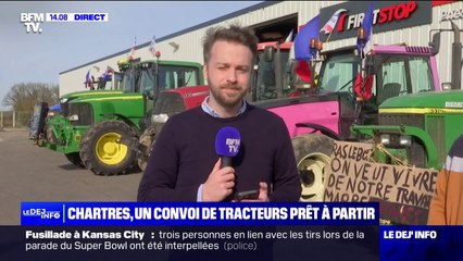 Tải video: Colère des agriculteurs: à Chartres, un convoi de tracteurs prêt à partir en direction de la préfecture