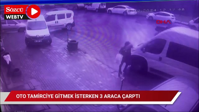 Bağcılar'da oto tamirciye gitmek isterken 3 araca çarptı