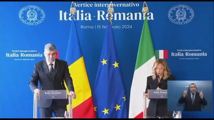 Descargar video: Vertice Italia-Romania, Meloni: pieno sostegno all'Ucraina