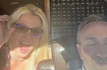 Britney Spears has claimed she flew a plane through turbulence "for a minute"