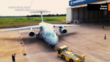 ハンガリー空軍の最初のC-390ミレニアムが飛行中です。