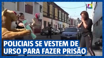 下载视频: Policiais se vestem de urso para predenderem duas traficantes