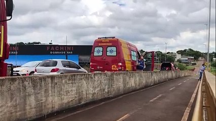 Vítima é resgatada após tentativa de suicídio no Viaduto da Olindo Periolo