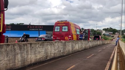 Vítima é resgatada após tentativa de suicídio no Viaduto da Olindo Periolo