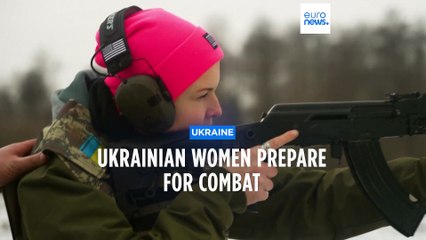 Women in Ukraine prepare for combat in military training sessions