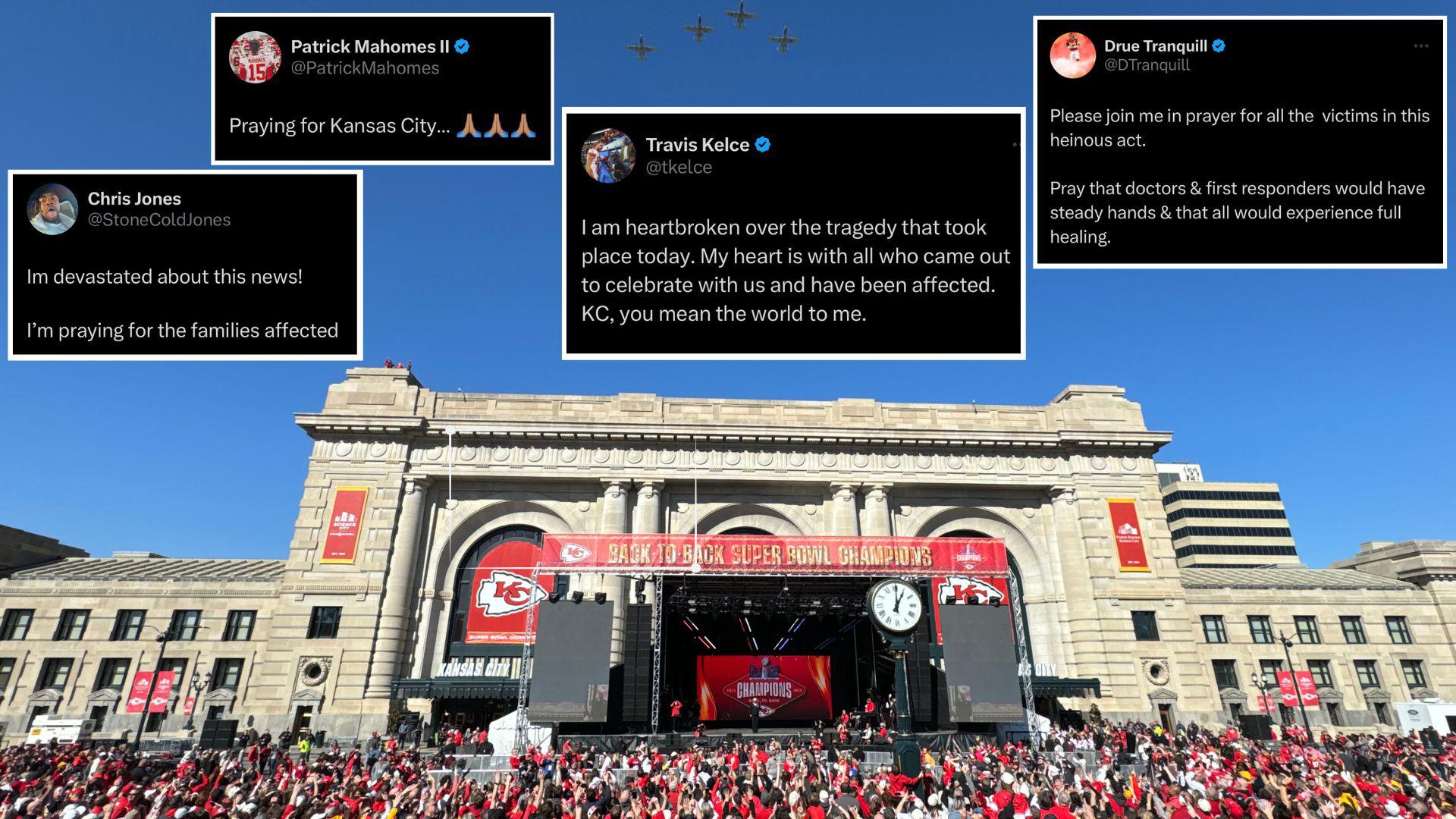 Here's how the NFL world reacted to the tragic shooting at the Kansas City Chiefs parade.