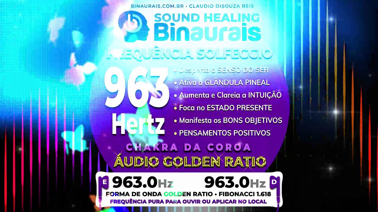 963 Hz : "EU SOU" O Divino Senso do SER - Ouça a Forma de Onda da Criação do Universo (Use Fones)