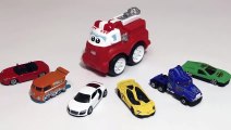 Voitures jouets Apprendre à compter avec le camion de pompier et les petites voitures