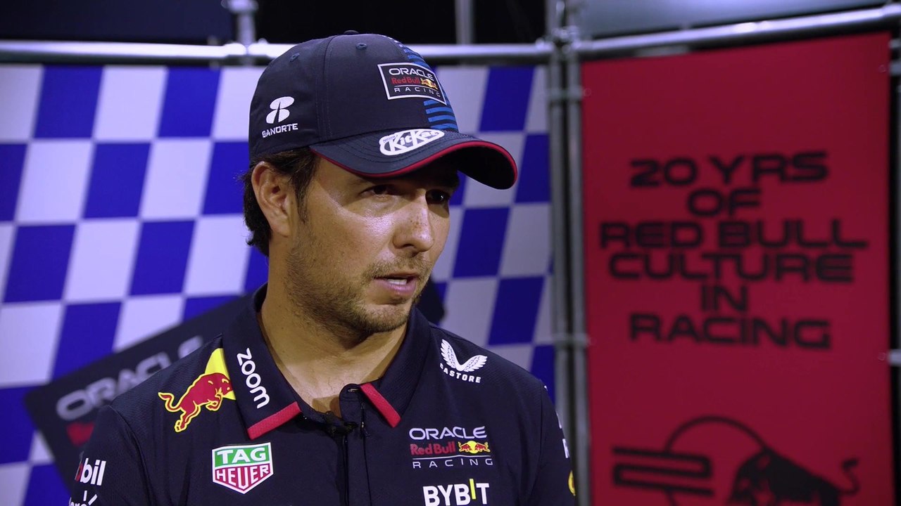 Interview with Red Bull driver Sergio Perez at launch of the new RB20, Red Bull's car for 2024