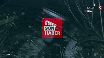 Bolu'da kontrolden çıkan otomobil su kanalına uçtu