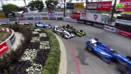 Fórmula Indy 2017 - GP de Long Beach - largada (TVB-Band Litoral, 09-04-17)
