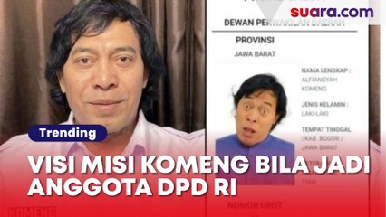 Visi Misi Komeng Bila Jadi Anggota DPD RI Pingin Kayak Korea Selatan